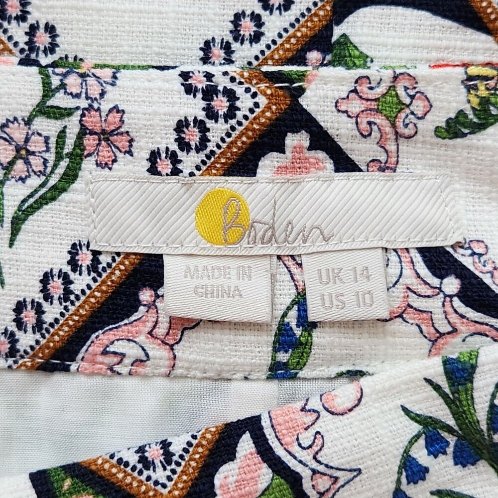 Boden Floral Patchwork Midi Pencil Skirt Floral Nature Boho Coquette Pretty Cute - Picture 7 of 10